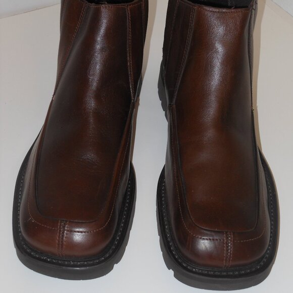 KENNETH COLE BROWN LEATHER ANKLE BOOTS SIZE 12 MEDIUM - Picture 5 of 6